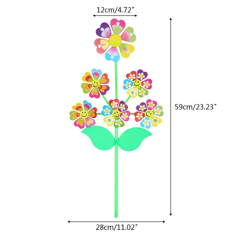 6 Wiel Cartoon Windmolen Speelgoed Draaimolen Wind Spinner Pinwheel Yard Garden Decor
