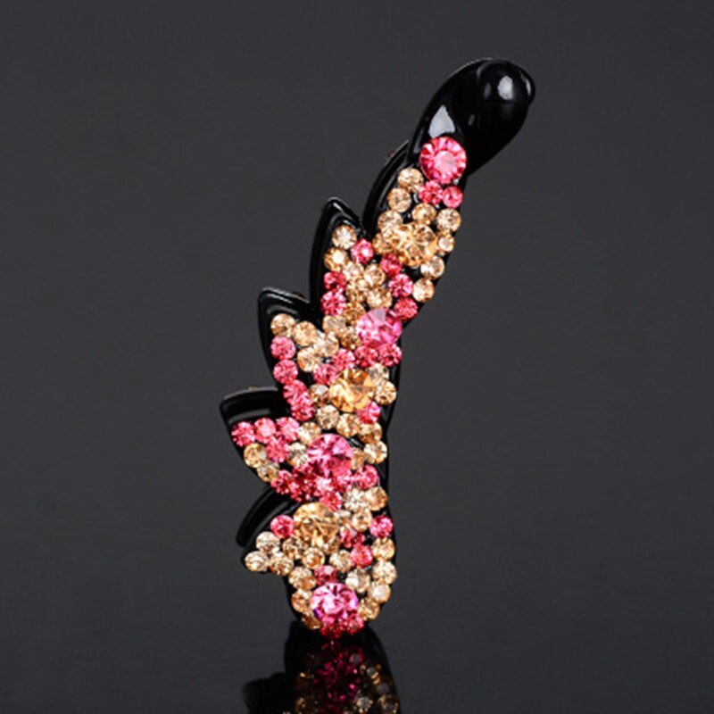 Clip à griffes en cristal coréen pour femmes, multicolore, Clip à fleur banane, pour couleurs de mariage, 1 pièce, offre spéciale: Rose Red 8cm