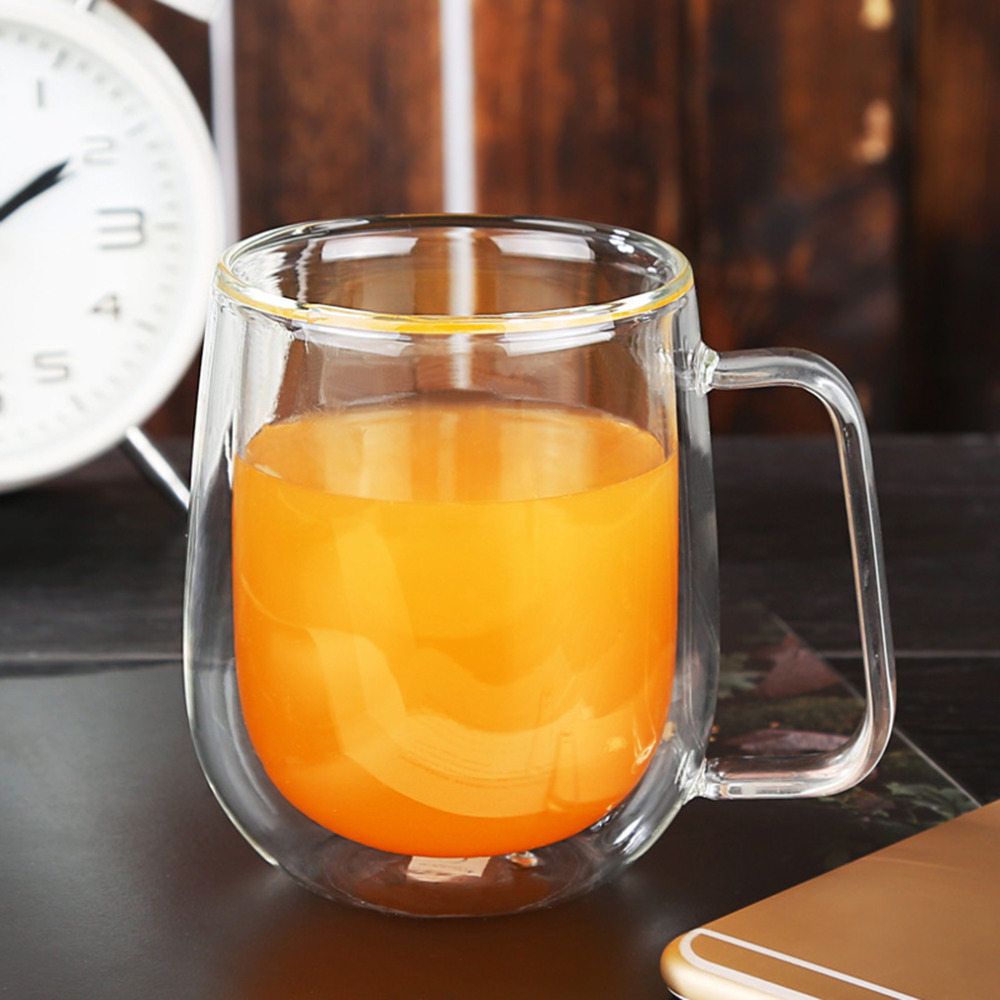 Gennemsigtigt dobbeltlags glas te varmebestandig kop kaffekrus isoleringskop sund drink fantastisk køkkenværktøj