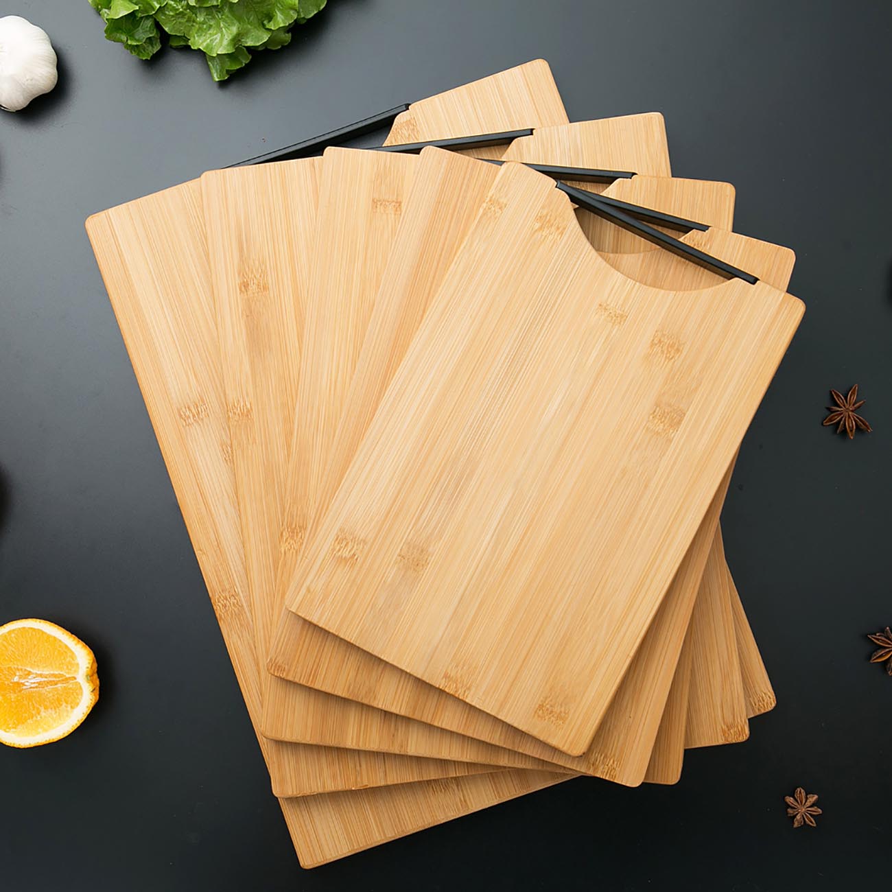 Kitchen Wood Cutting Board with Handle Thicken Bamboo Chopping Board Block Cutting Mat Pad Kitchen Stuff