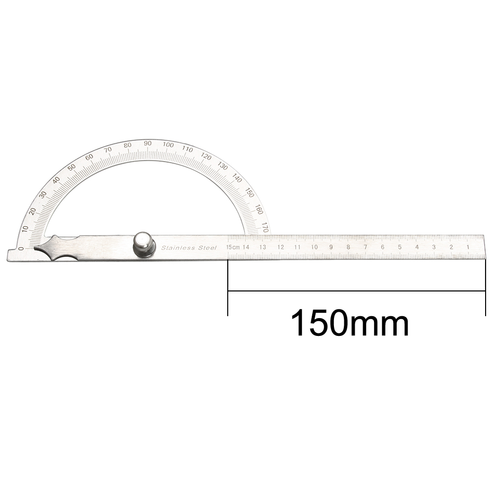 10cm 15cm 30cm 180 Degree Adjustable Protractor multifunction stainless steel roundhead angle ruler mathematics measuring tool