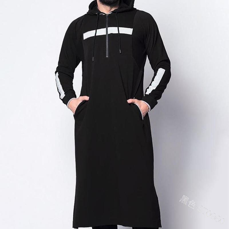 Moslim Mannen Jubba Thobe Arabische Islamitische Kleding Saudi Arabië Gewaad Abaya Dubai Losse Blouse Turki Kaftan Sweatshirt Abayas S-5XL