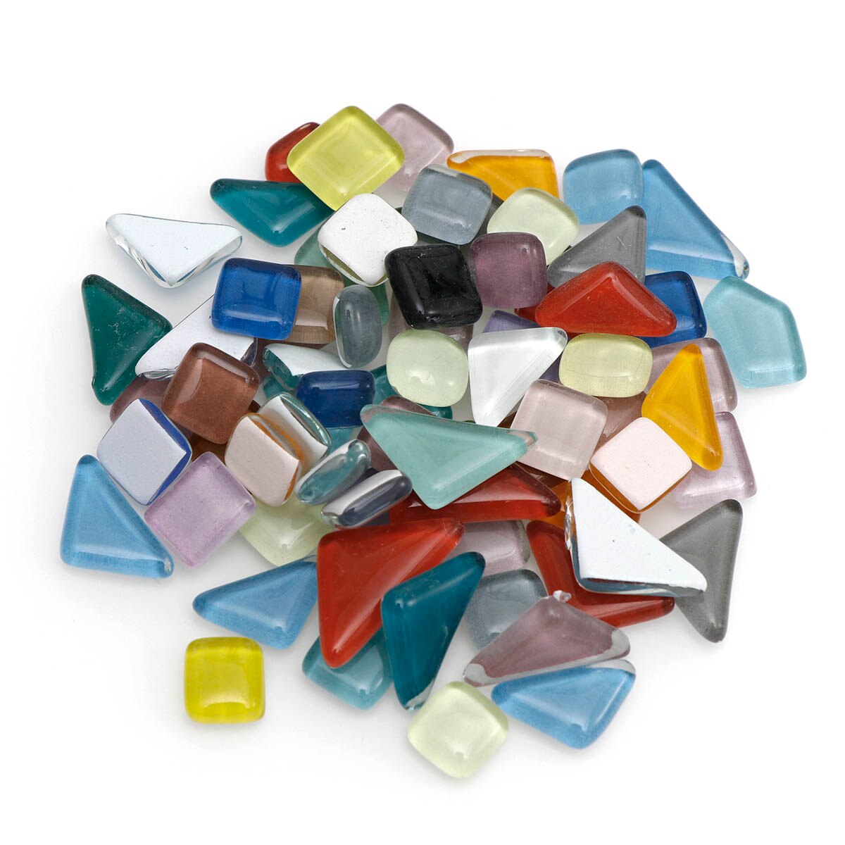 Geometriske figurer mini krystal mosaik glasfliser håndlavede børnedele 1 cm #39 firkanter: Uregelmæssig 100g