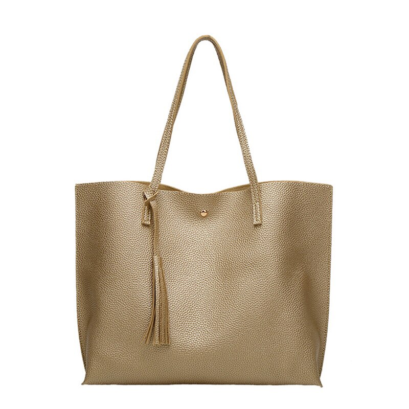 de bolsos de mano para mujer, bolsos de hombro de gran capacidad, bandoleras de piel sintética de gran , bolsos de señora salvajes, Sac A Main Femme: B Gold