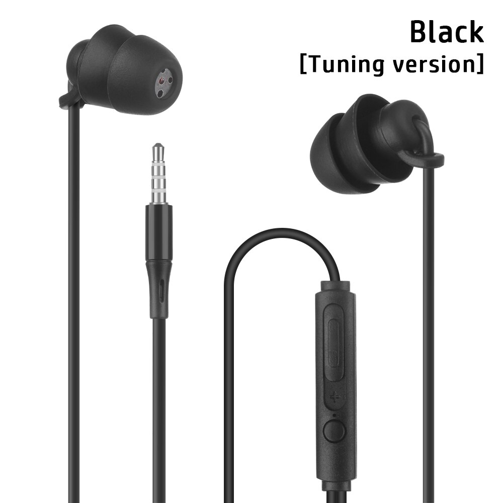3.5mm Wired Noise Reduction Earphones Stereo Silica Gel In-Ear Headset Sleep Headphones Suitable For Android Phone: green