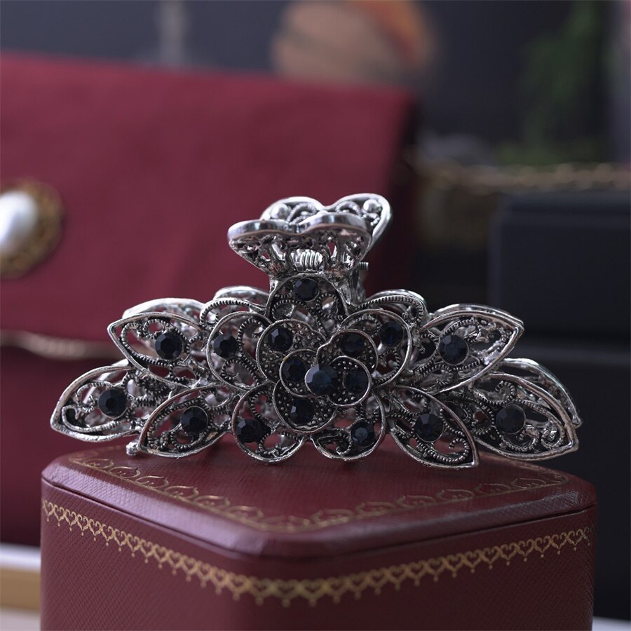2022 wysokiej jakości kobiety eleganckie złoto srebro z dziurką geometryczne metalowe do włosów pazur Vintage spinki do włosów z pałąkiem na głowę spinka do włosów akcesoria
