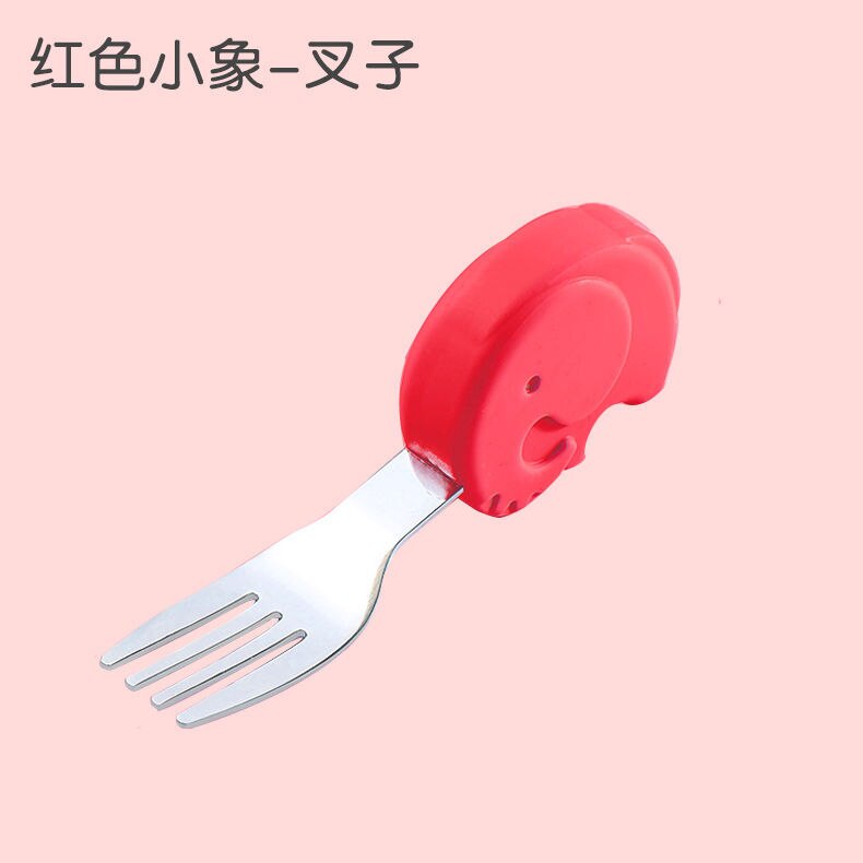 Baby Gadgets Tableware Set Children Utensil Stainless Steel Toddler Dinnerware Cutlery Cartoon Infant Food Feeding Spoon Fork: D