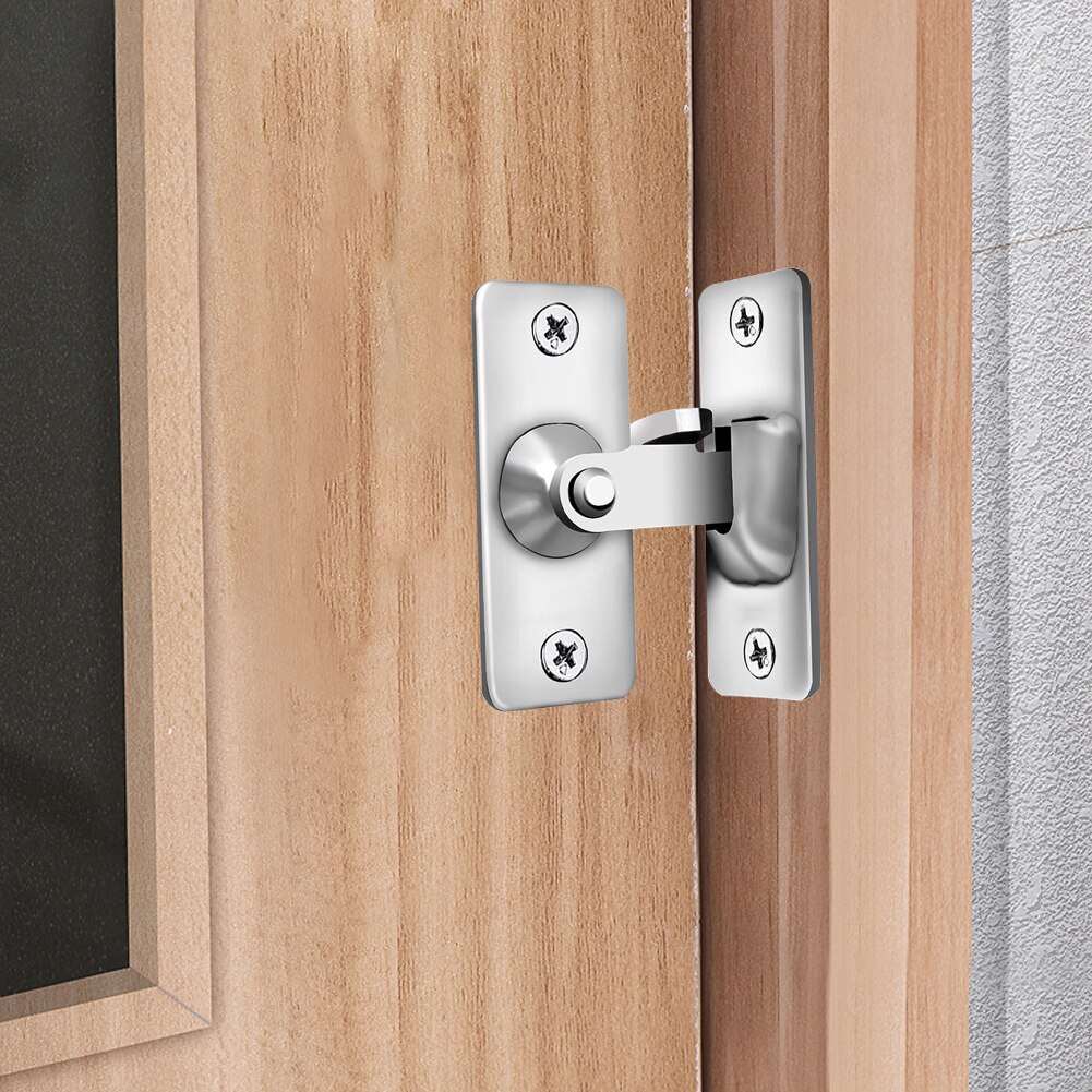 Verrou de porte coulissante en acier inoxydable, à Angle droit de 90 degrés, boucle à Angle droit, sécurité domestique, matériel de casier à vis