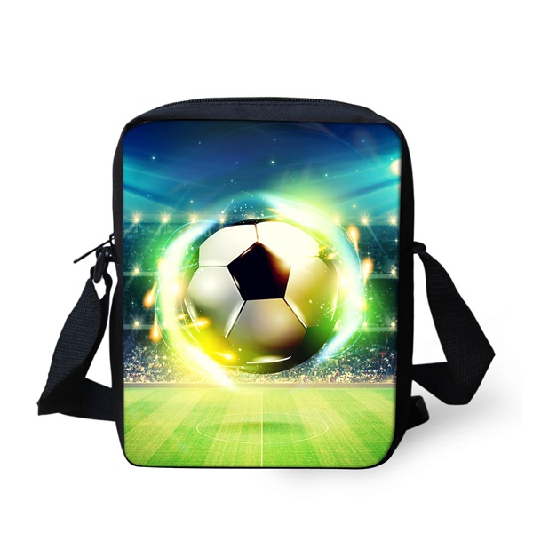 Instantarts cool 3d fire and ice voetbalprint jongens meisjes schooltassen kleuterschool student mini boekentas kinderen messenger bag: H272e