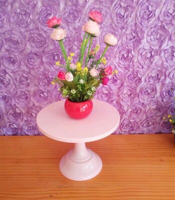 Hem fest display monter bröllop dekoration smidesjärn födelsedag bricka dessert fudge skrivbordet afternoon tea tårtställ: Rosa 25cm