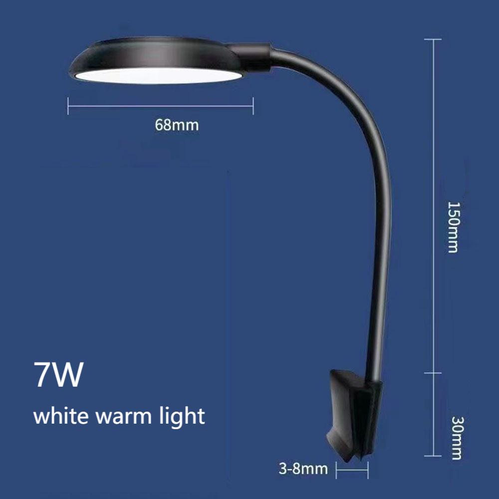 Klemmelampe for fisketank , 5/7w led-lamper, 3 farger, justerbar usb-strømforsyning, fullspektret vanntett lampe for små fisketanker, akvarielys: Grønn