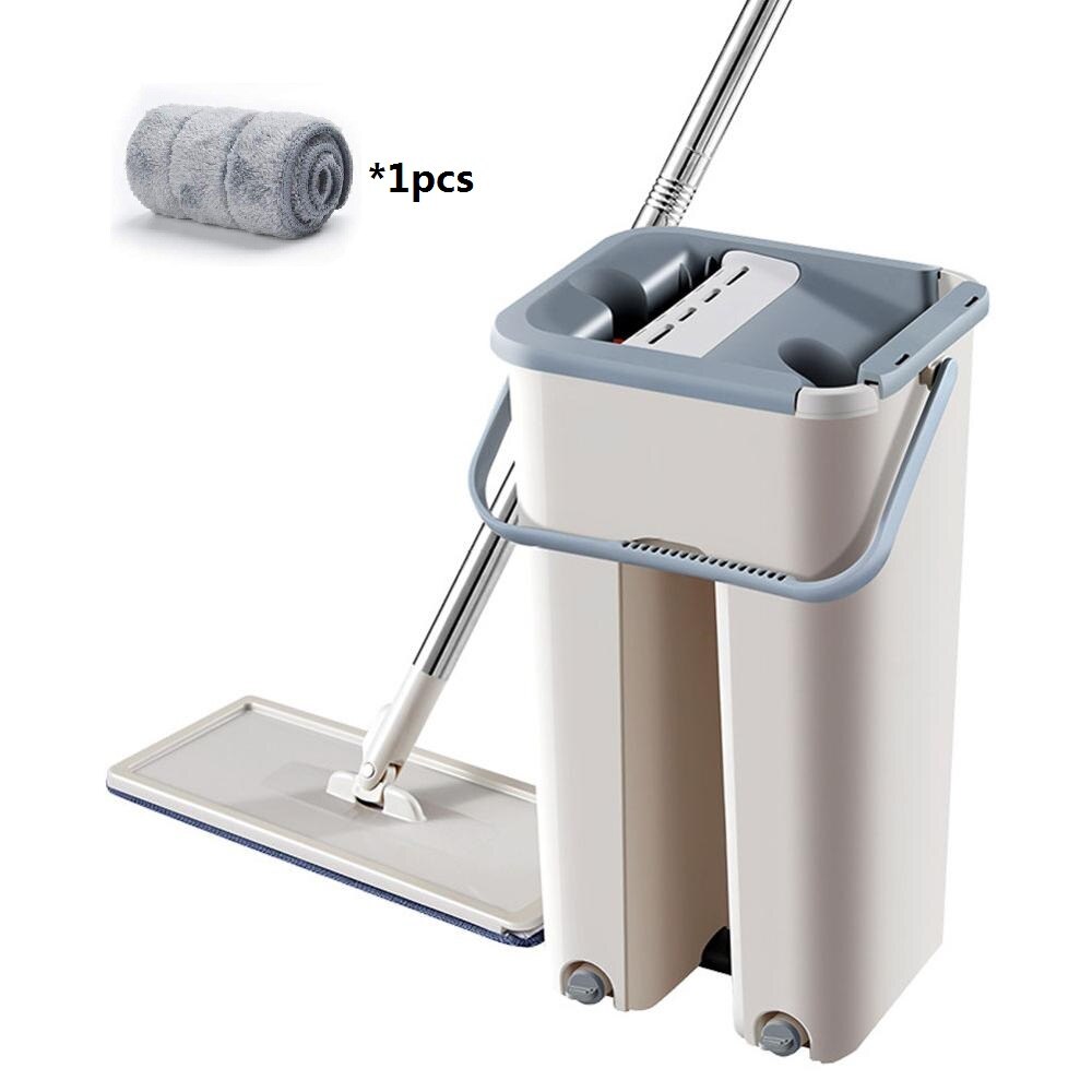 Hand Free Wringing Mop Microfiber Floor Rag Mop Self Wet And Cleaning Mop Magic Automatic Spin Mop Home Bathroom Kitchen Cleaner: 1 Mop Cloth
