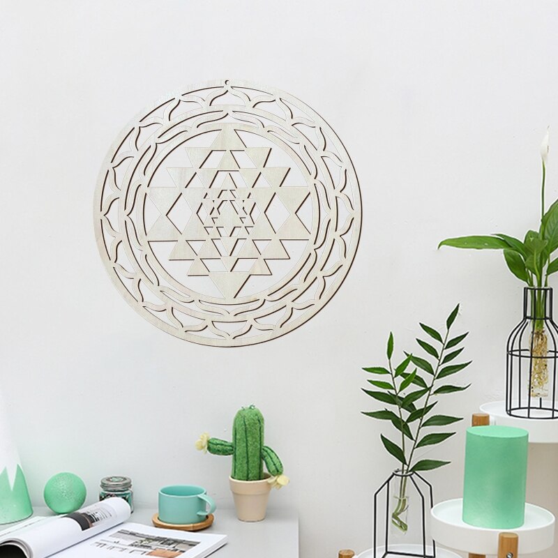 Sacred Geometry Ornament Wooden Wall Art Decor Wood Mandala Crafts
