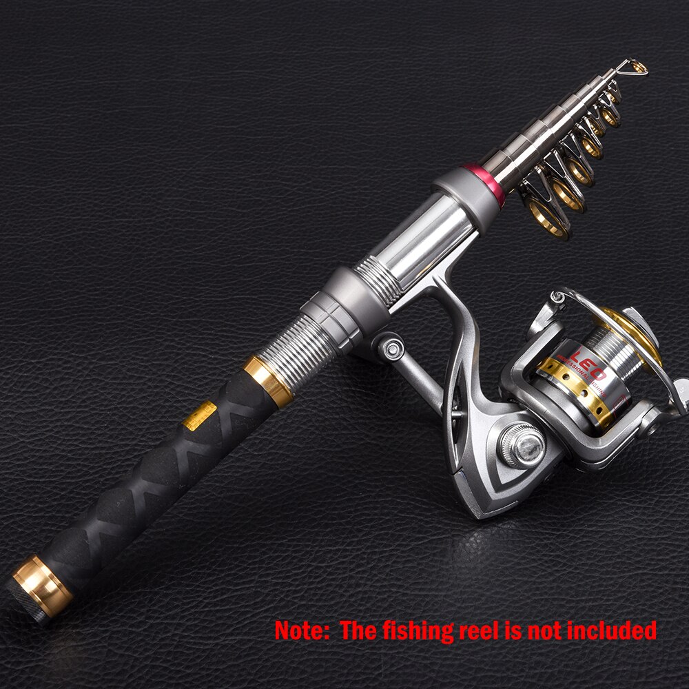 Lixada pescar telescópica Combo carrete caña Kit completo carrete giratorio con 100M línea señuelos ganchos de la cabeza de la plantilla de la bolsa para la Pesca: Rod only 2.1M