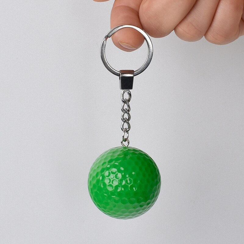 Golf Ball Practice Plastic Sports Home Indoor and Outdoor Resistant Training Red Yellow Blue Green Golf Ball Golf Accessories: Green Keychain