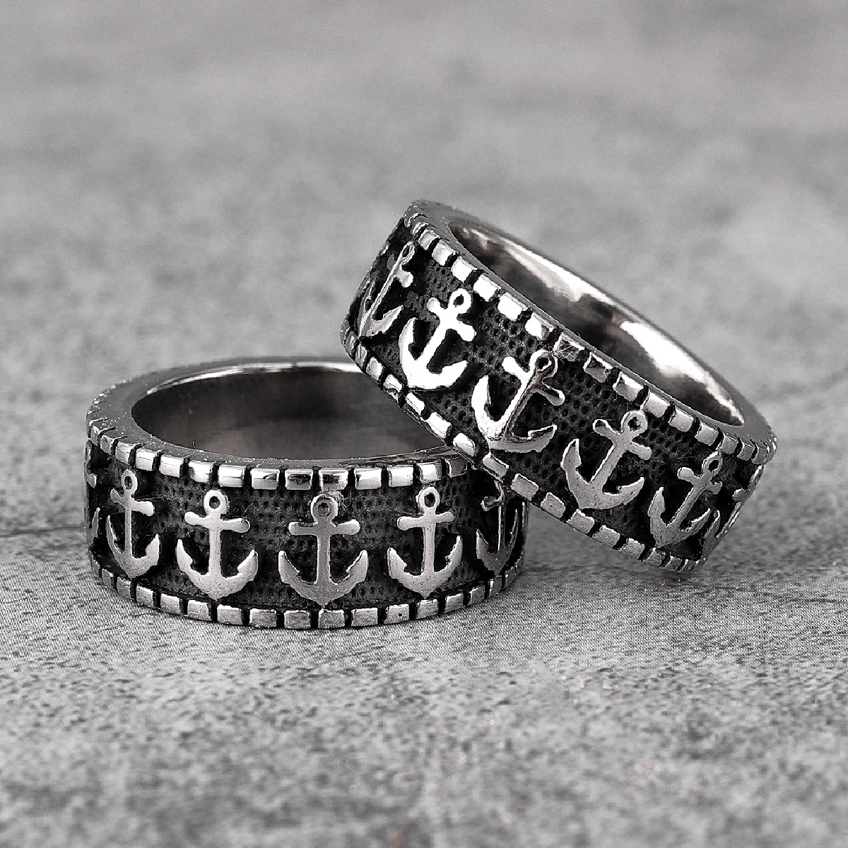 Simple Anchor Sailor Stainless Steel Mens Rings Pu... – Grandado