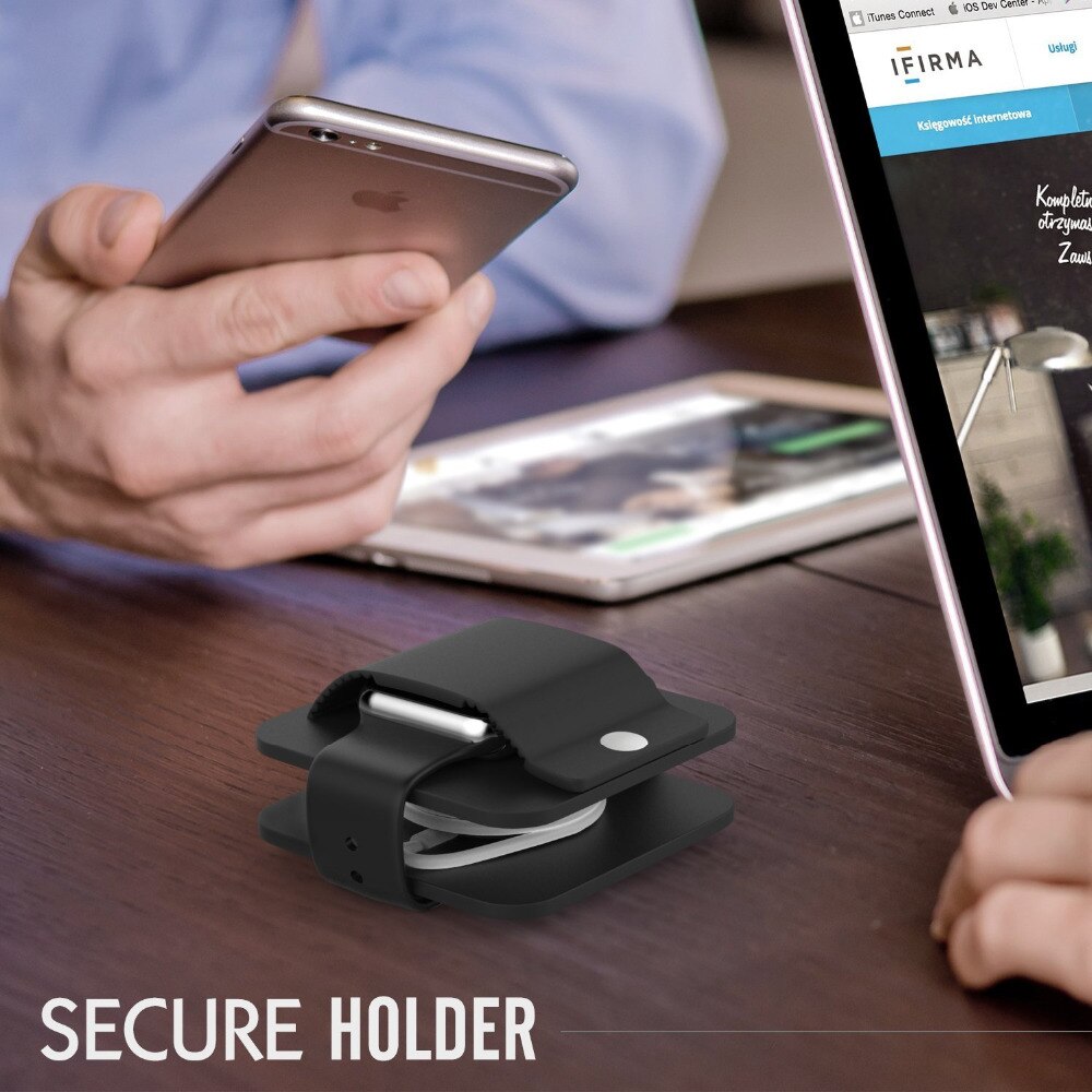 Charger Wallet Voor Apple Horloge 4 3/2/1 iwatch band strap zachte Siliconen Opslag Stent ondersteuning Oplader pakket horloge Accessoires