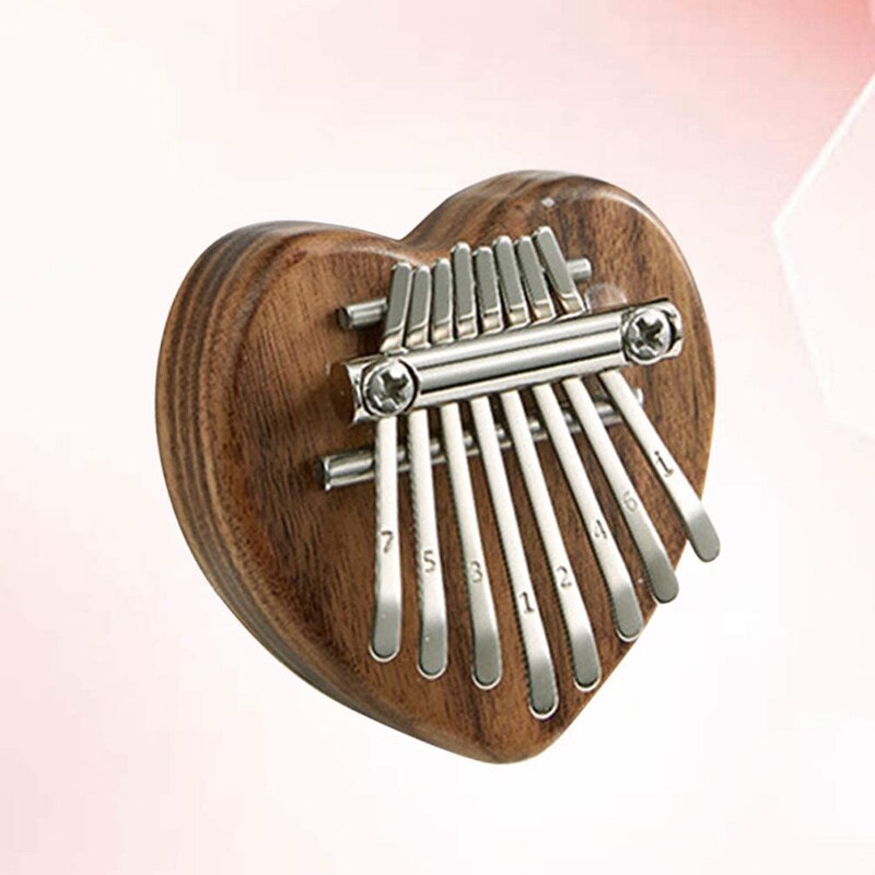 Kalimba 8- nøgle tommelfinger klaver bærbart musikinstrument hjerteformet afrikansk tommelfinger klaver til børn for begyndere