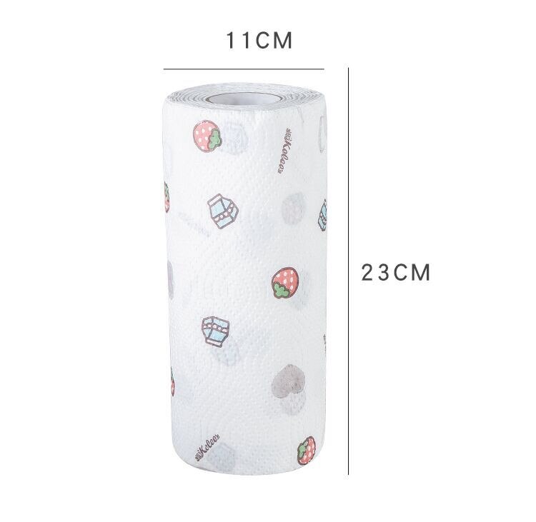 Kitchen Paper Roll Paper Towels 2 Layers Soft Water & Oil Absorption Toilet Roll Papers 2 Rolls for Home Kitchen Bathroom