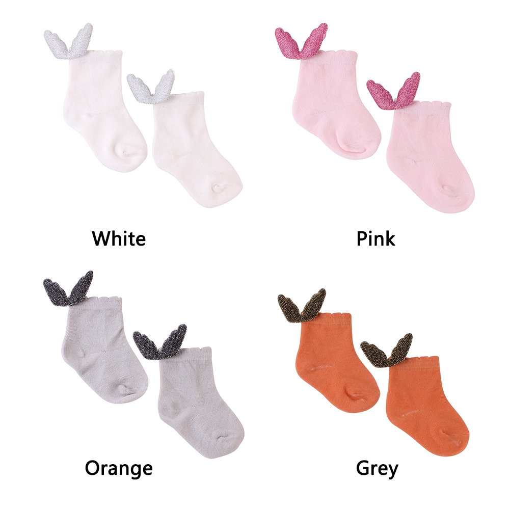 Kinder Weichen Cartoon Baby Socken Warme Kurze Strick Anti-slip Für Mädchen Fuß Tragen Knöchel Niedliche Flügel Kleinkind