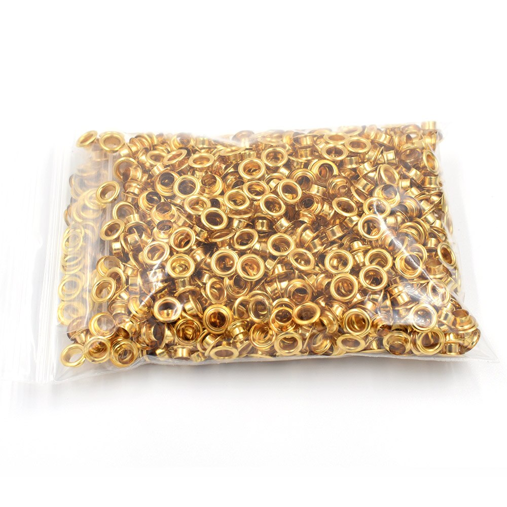 1000sets Eyelets Inner Diameter 5mm Brass Eyelets with Washer DIY Handmade Craft Sewing Clothing Belt Bulk Accessories: Gold-5mm