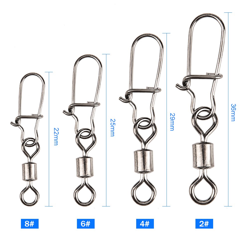 Lot De 50 émerillons à Agrafe Pour Pêche, Tailles 2# 3# 4# 5#