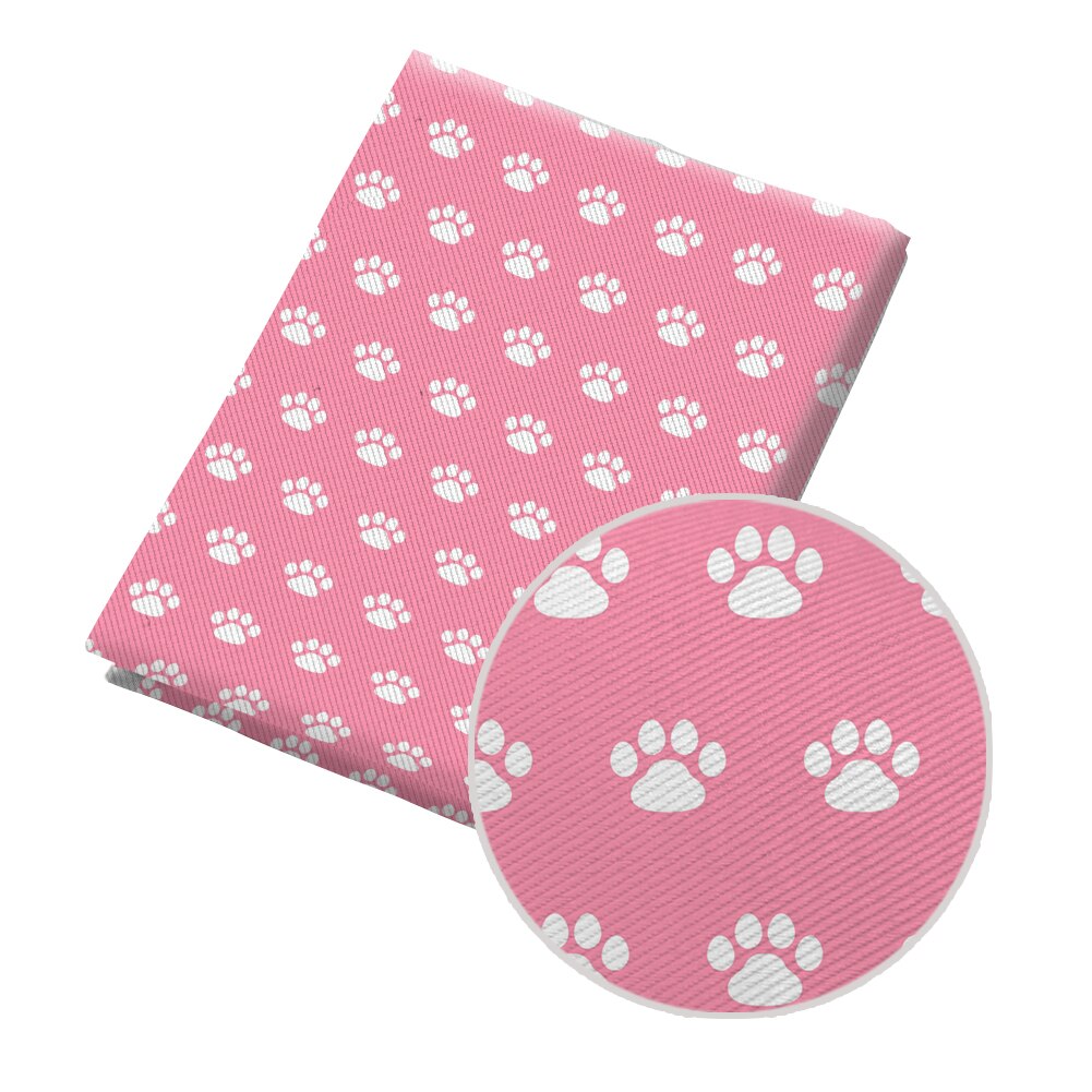 50*145CM Fabric Cute Dog Paw Printed Polyester Cotton Twill Fabric Patchwor Printed: PL1297