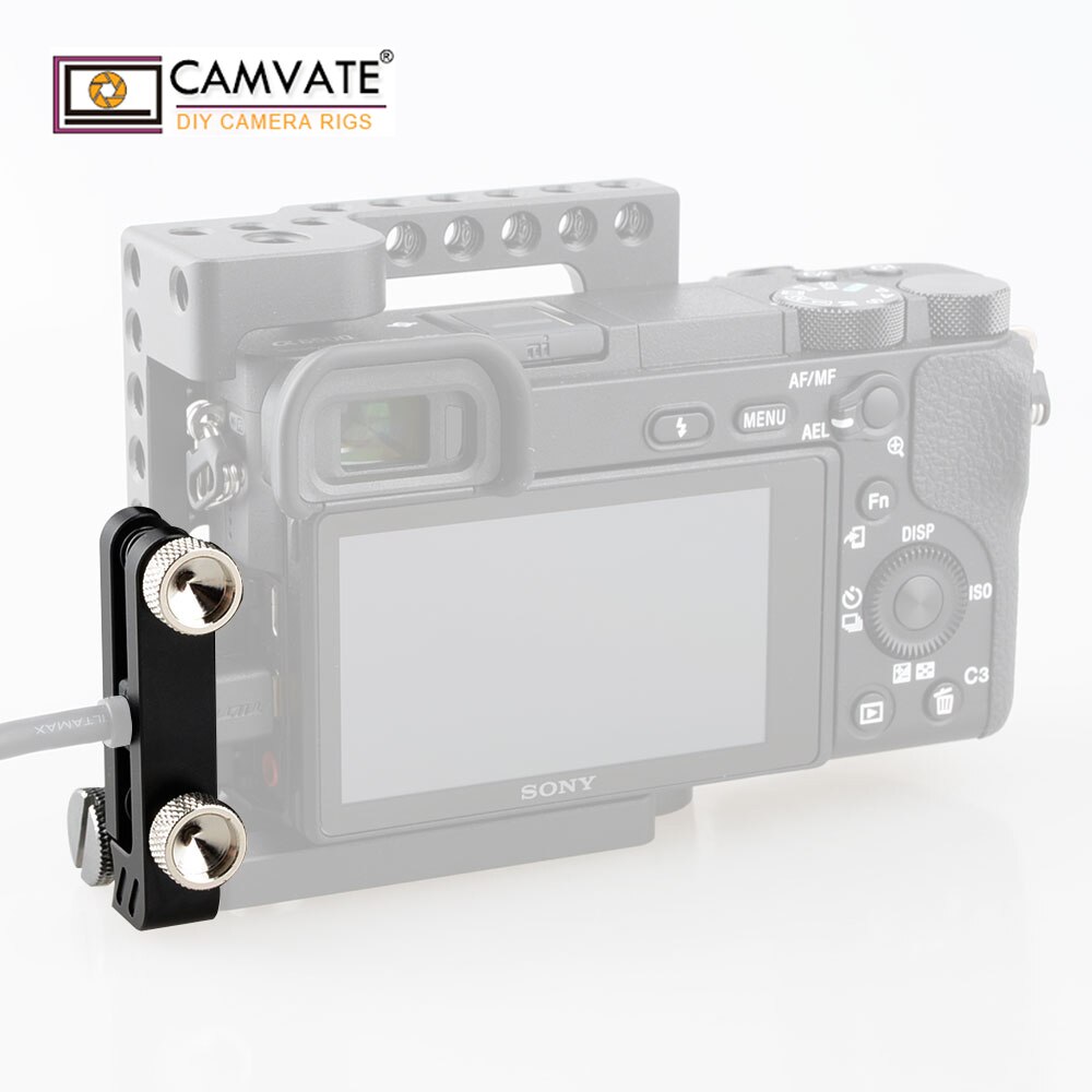 CAMVATE Adjustable HDMI Cable Clamp Lock Protector HDMI Rod Clamp Cable Protective Clip For DSLR Camera Cage Rig (Sony A6500)