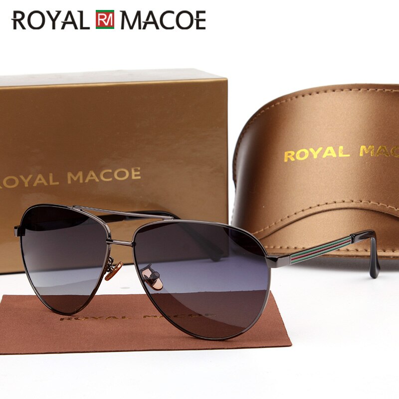 ROYAL MACOE Classic Men Women Sunglasses Polarized Brand Sun Glasses Driving Shield With Case Oculos Lentes