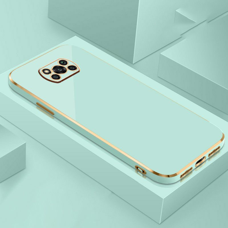 Voor Xiaomi Poco X3 Pro Case Poco X3 Cover Poco X3 NFC Luxe Vierkante Plating Telefoon Case POCO X3 X3 NFC PRO Schokbestendige Achterkant: Katoenen stof / Blauw