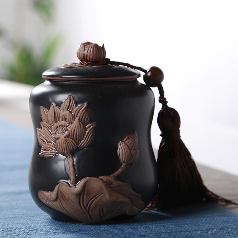 Theecontainer keramische verzegelde blikken voedselpot kruiden suikerpot huishoudelijke thee koffie opslagflessen en potten: 11