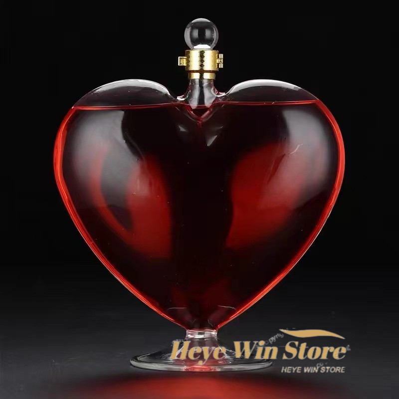 Mode Wijn Karaf Dispenser Hartvormige Wijnfles Verzegelde Whisky Wodka Sake Karaf Decoratie Heupfles Kruik