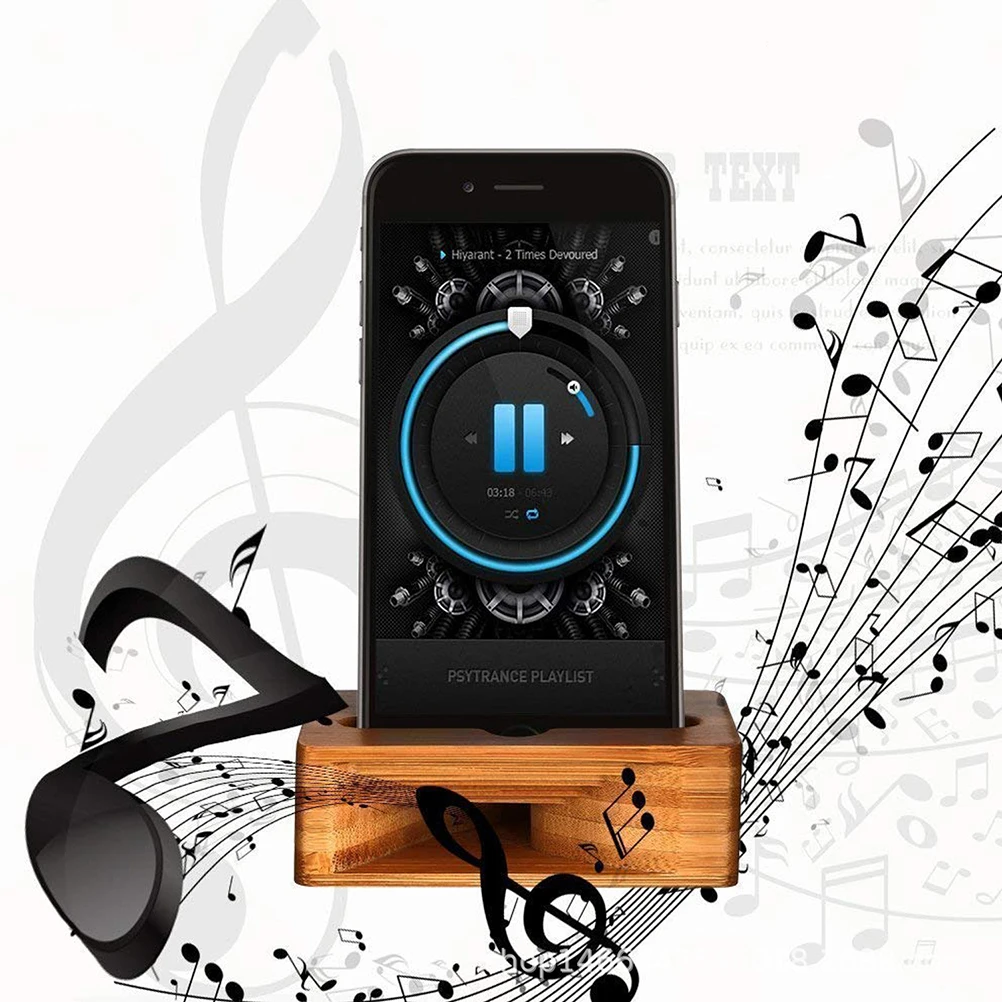 Wood Cell Phone Stand Mobile Phone Sound Amplifier Stand Wooden Cell Phones Stand with Sounds Amplifier Phones Holder Desk