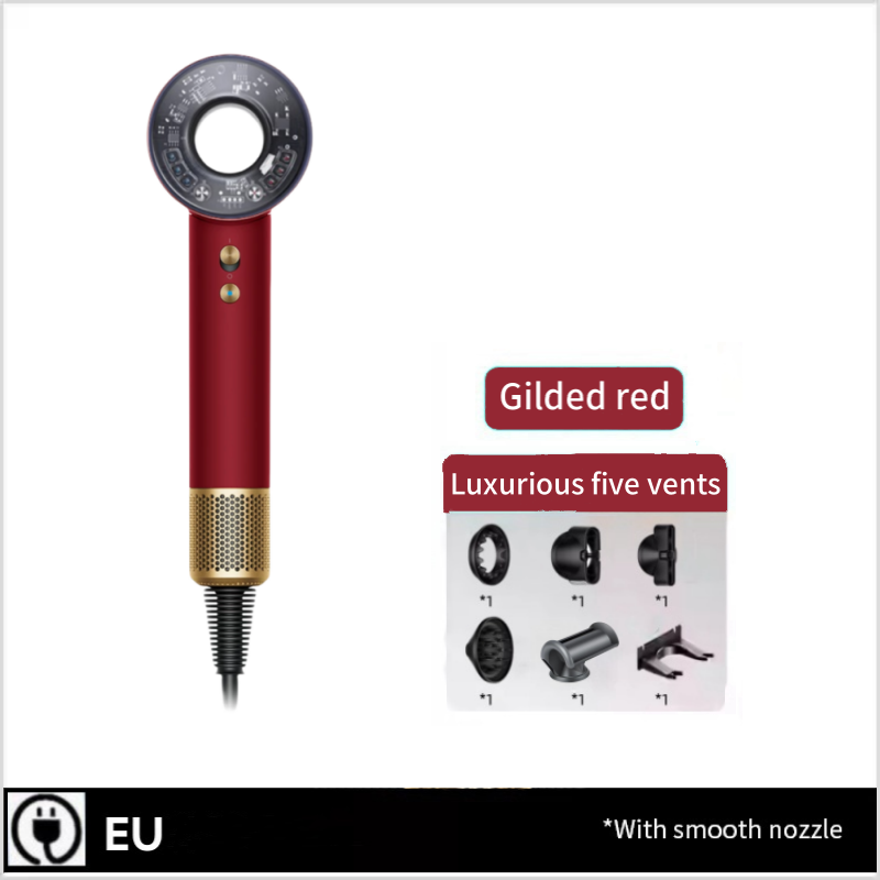 Negative ion hair-damaging leafless quick-drying hair dryer silent home hair salon hair dryer hair style machine: Blue