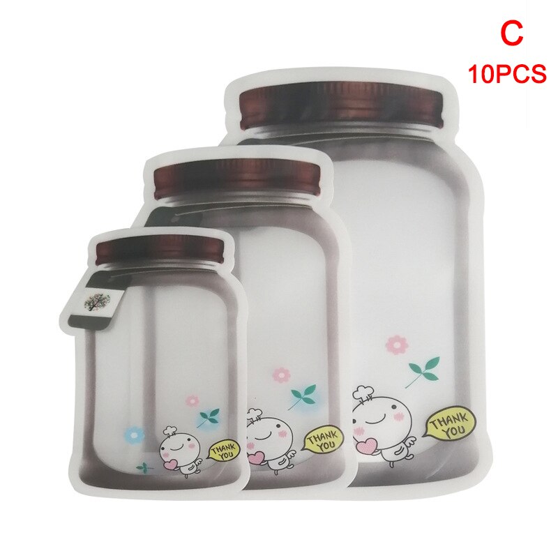 Bottle Shape Thick Reusable Zip Lock Storage Sealed Packaging Vacuum Bags Snack Storage Bags _WK: C