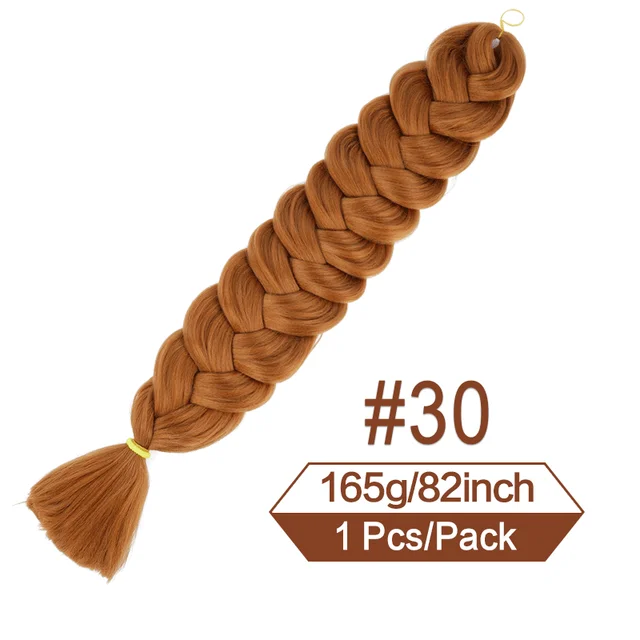 Trenzas sintéticas de pelo trenzado Jumbo de 82 pulgadas de largo, extensiones de cabello de ganchillo, trenza preestirada de 165g, para mujeres negras: # 30 / 1 unids/lote