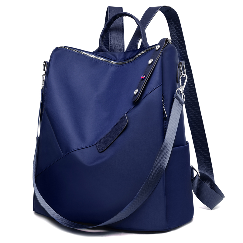Zaino Oxford classico da donna per ragazze borsa a tracolla impermeabile stile Preppy borsa da scuola Casual da donna di grande capacità: blue