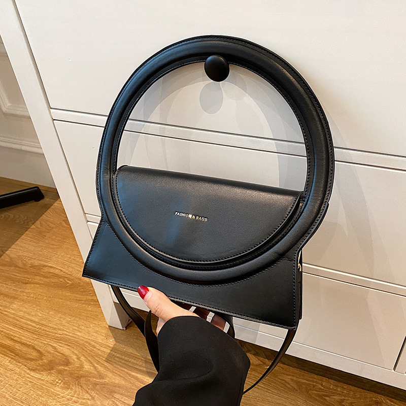 Dames ronde ring handtassen grote ronde tote leren schoudertas dames crossbody tassen boodschappentassen met handvat