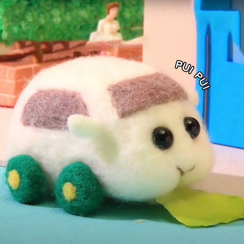 Pokefipui de fieltro de lana, carrito de cerdito de Guinea, hámster, hecho a mano, Material, bolsa, muñeca, 1 Juego