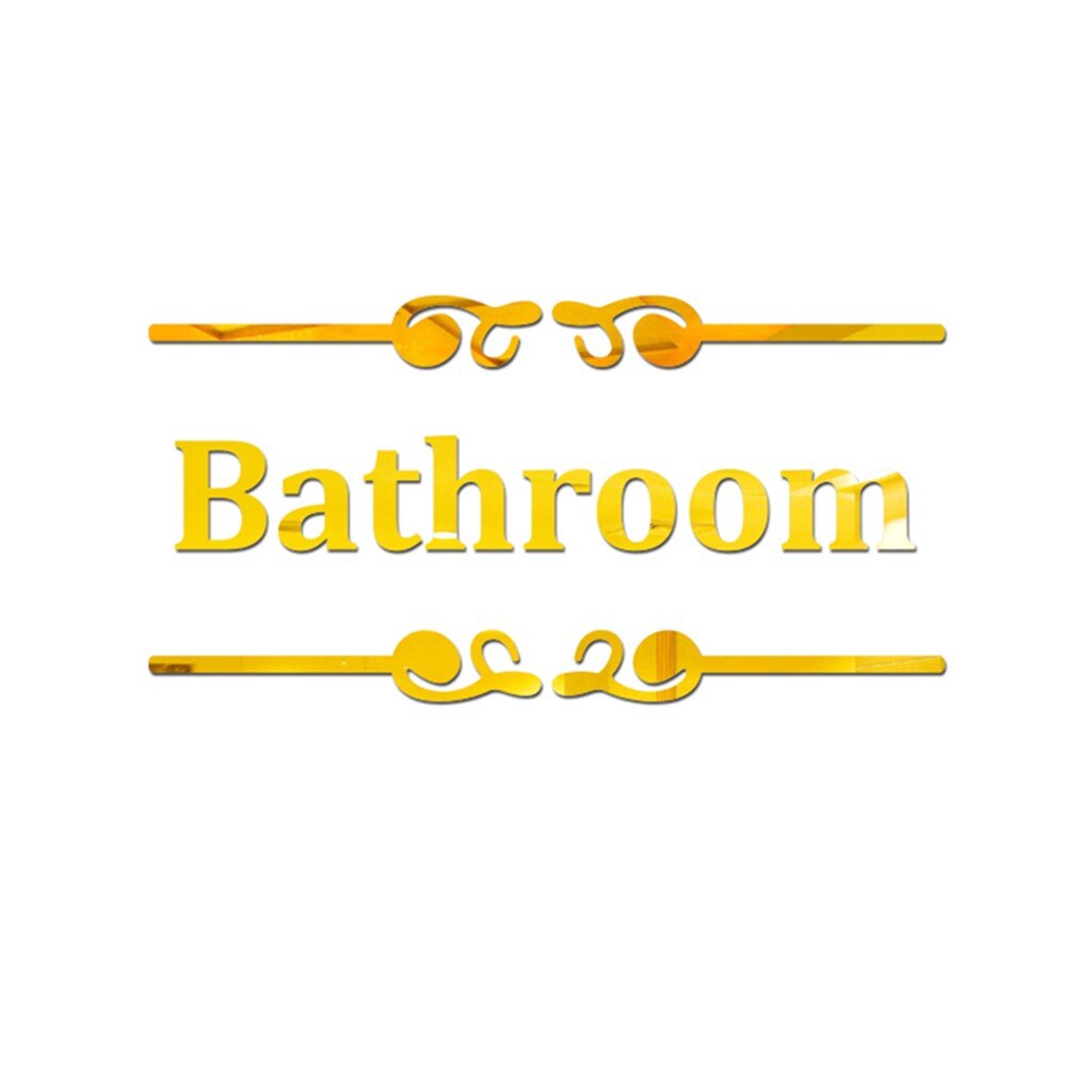 Wc Badkamer Tekst Tips Spiegel Stickers Creatieve Diy Persoonlijkheid 3D Shiny Acryl Wc Deur Prompt Teken Stickers: E