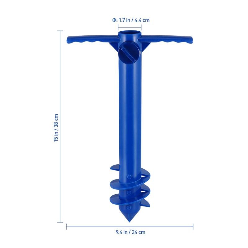 Soporte de anclaje para sombrilla de playa BESTOMZ, soporte Universal para barrena y arena, soporte para barrer con puntas y recogedor de arena (Color aleatorio)