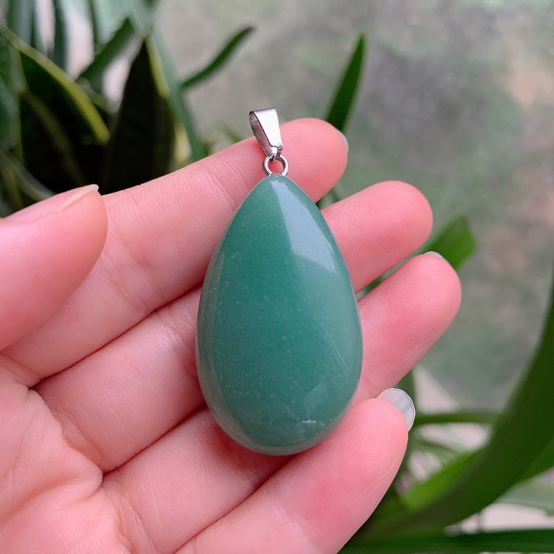 Grande Formato di Pietra Verde Naturale Rubini Zoisite Pietra di Quarzo Del Pendente Accessori Dei Monili Perline FAI DA TE Fatti A Mano per la Collana Della Catena Chiave: Green Aventruine