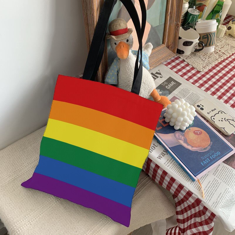 3D Druck Bunte Streifen Frauen Schulter Tasche Harajuku Einfache wiederverwendbar Reisetasche Für unisex