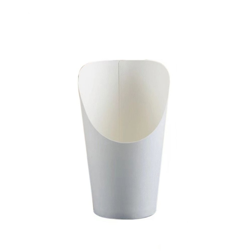 50pcs Charcuterie Cups Disposable Kraft Paper Slant Cup Water Proof Thickened French Fries Cup Oil-proof Ice Cream Cup Sundae: Silver / 1pc