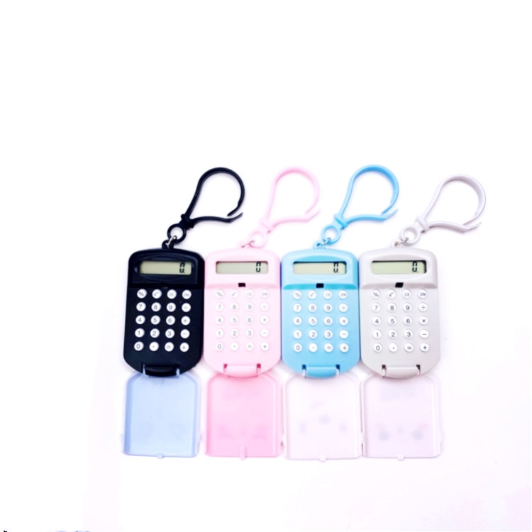 Portable Cartoon Calculator Pocket Size 8 Digits Display Mini Ultra-thin Button Battery Cute Calculator School Student