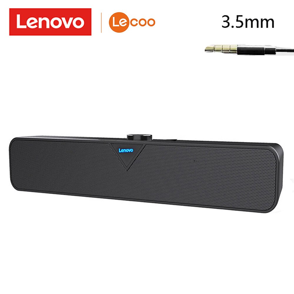 Lenovo Lecoo DS102 Sound Bar Wireless Bluetooth 5.0 Speaker USB Powered Wired Mini Soundbar Speaker Subwoofer for PC Tablet: Wired Speaker
