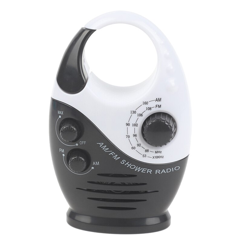 Radio FM AM étanche et Portable pour douche, musique suspendue, costume de salle de bain, cabine de bain, noir, haut-parleurs Hi-Fi puissants, actionnés par Radio: BK