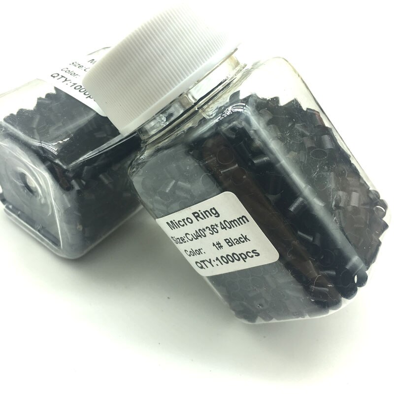 Micro anillos de cobre para extensiones de cabello, 1000x4,0x3,6mm, enlaces para extensiones de cabello, negro, marrón, Rubio, microcuentas de cobre rectas, 4,0 Uds.
