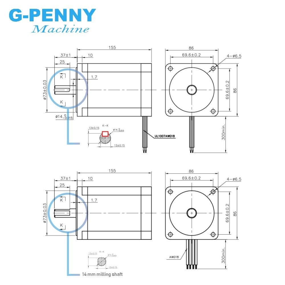NEMA 34 silnik krokowy cnc 86X155mm 13 nm 6A średnica 14mm Nema34 silnik krokowy 1700 uncji dla grawerka cnc wysoki za chwilę obrotowy