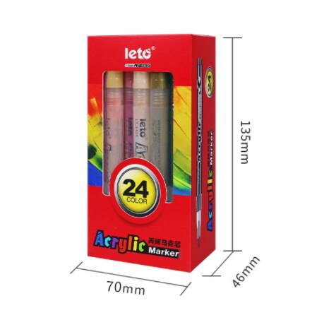 Acrylic Paint Marker Pen Art Painting Greeting Card Ceramic Tire Touch-up Paint Plastic Plaster Concrete Marker Pen Dedicated: 24 colors